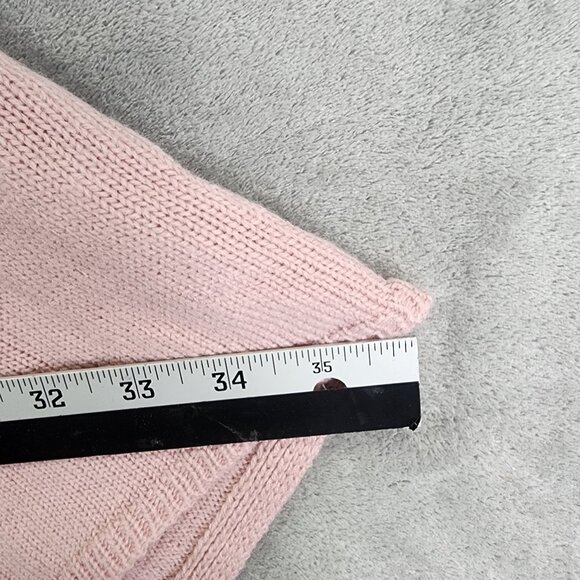 Womens Pink Le Moda Poncho Sweater Pearl Embellished Cowl Neck V Taper One Size - Picture 5 of 7